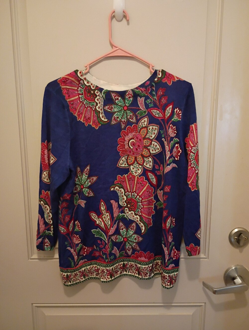 Talbots Women's 100%Merino Wool Floral Long Sleeve Shirt Size XLP